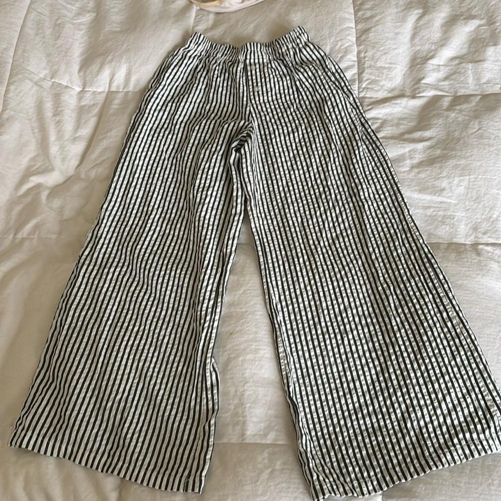 Pinstripe wide leg lounge pants